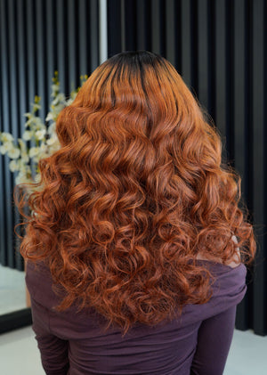 LAGOS Hairline Peruvian 5x5 Wig Wavy Col Ombre30 18 Inch