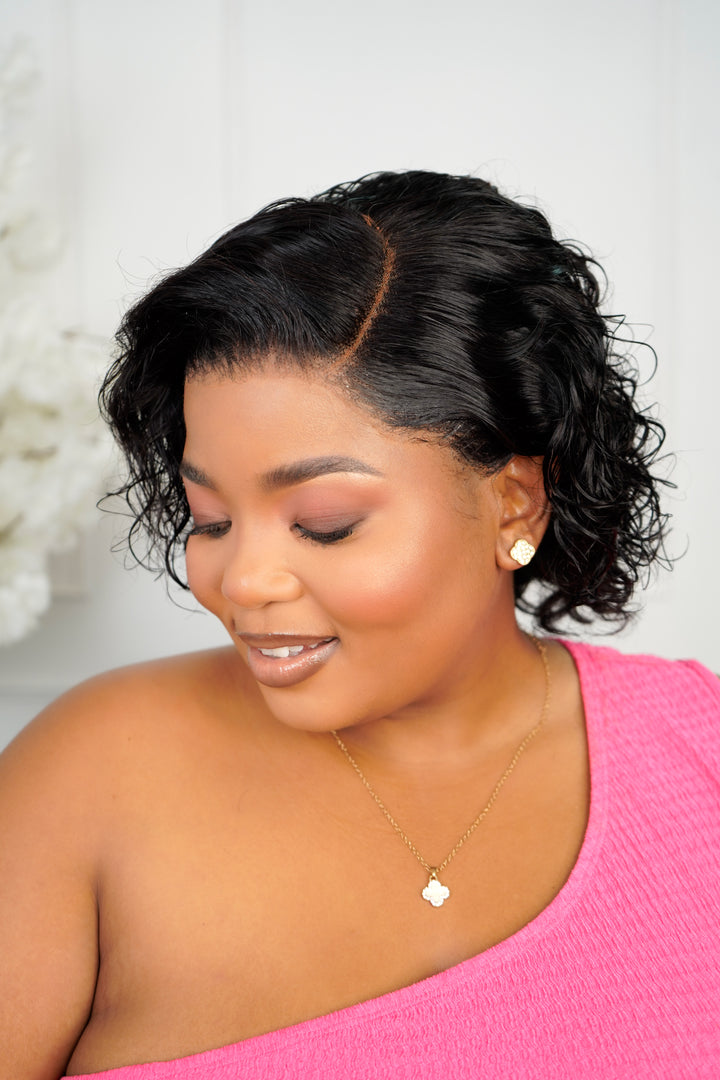 Combo 1: 13x4 Straight Pixie + 13x4 Water Curl Pixie