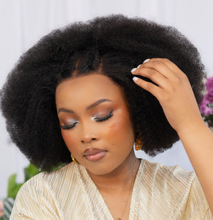 Peruvian Lace Frontal Wig Afro Curl 14 Inch