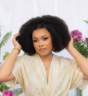 Peruvian Lace Frontal Wig Afro Curl 14 Inch