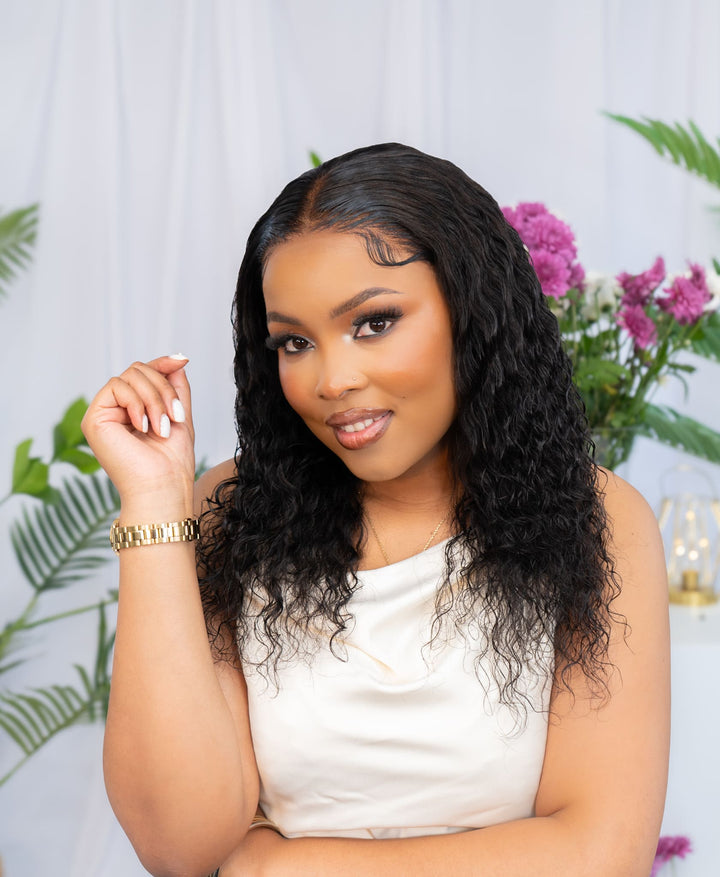 Peruvian  9x6 Pre Bleached Water Wave Lace Wig