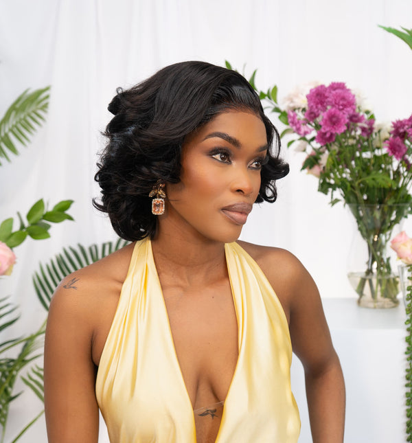 Brazilian 5x5 Lace Wig Fumi Curl 8 Inch 1B