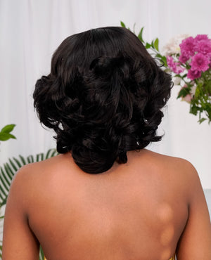 Brazilian 5x5 Lace Wig Fumi Curl 8 Inch 1B