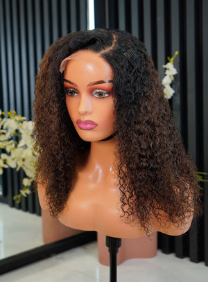 Brazilian Lace Wig  5x5 Deep Curl Col 1B4 18 Inch