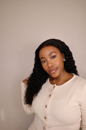 Pre Cut Peruvian 13x4 Drawstring Lace Wig Water Wave