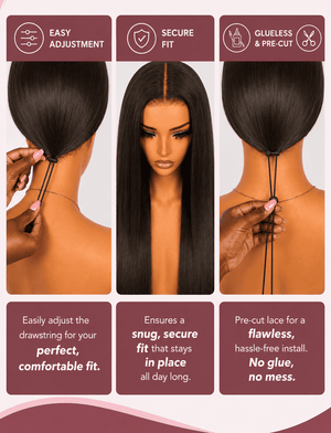 Drawstring Pre-Cut Peruvian 13x4 Lace Wig - Straight