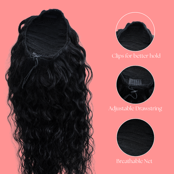 Brazilian Draw String Ponytail Water Wave
