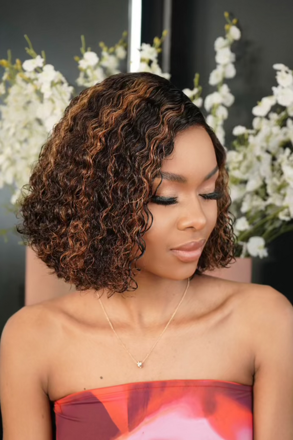 Peruvian 5x5 Lace Wig Ada Col 430 streaked 8 inch