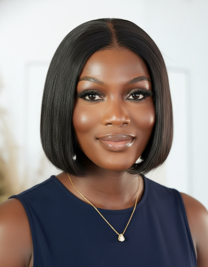 Brazilian 4x4 Straight Bob Wig 8 inch and Eva