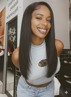 Brazilian Lace Front Wig Straight 16" & 4x4 Water Wave 12"