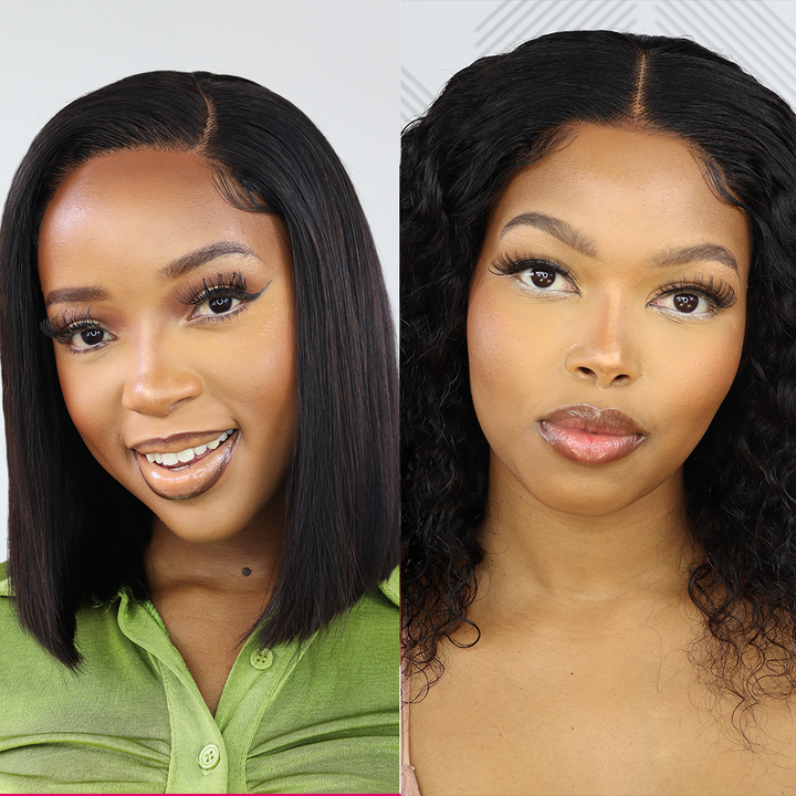 Brazilian 4x4 Lace Wig - Straight 12" and Natural Wave 12" - R2750