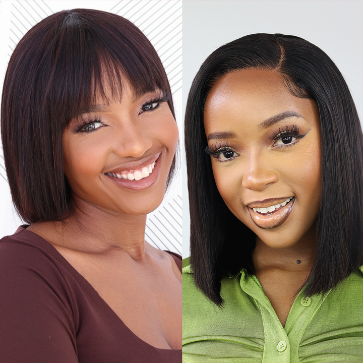 Brazilian Blush Bob 12" & Straight Fringe Bob 8" Combo