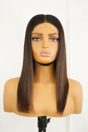 Peruvian HD 4x4 Straight Bob Wig T1B24 14 Inch