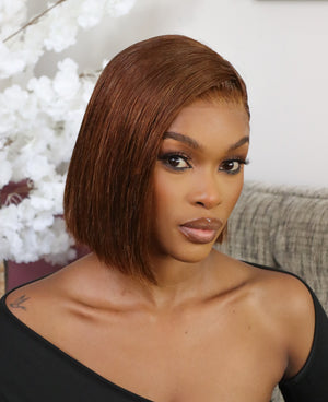 Brazilian Lace Frontal Wig Straight Col 4 10 Inch