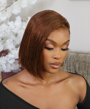 Brazilian Lace Frontal Wig Straight Col 4 10 Inch