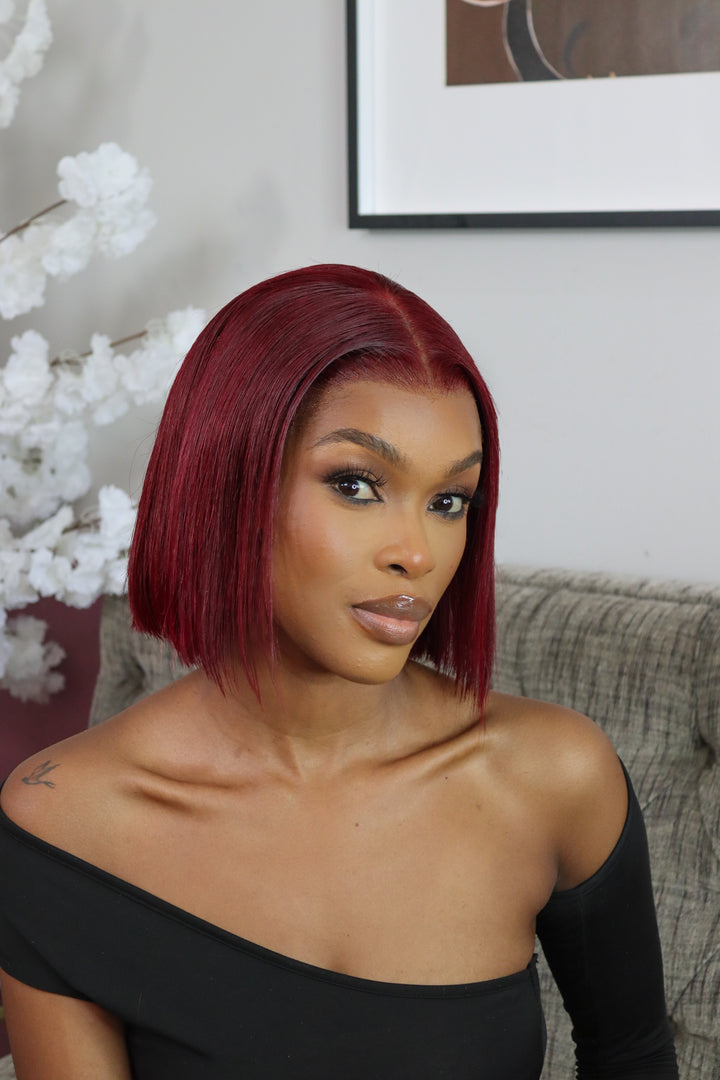 Brazilian Lace Front Wig Straight Col 99J 10 Inch