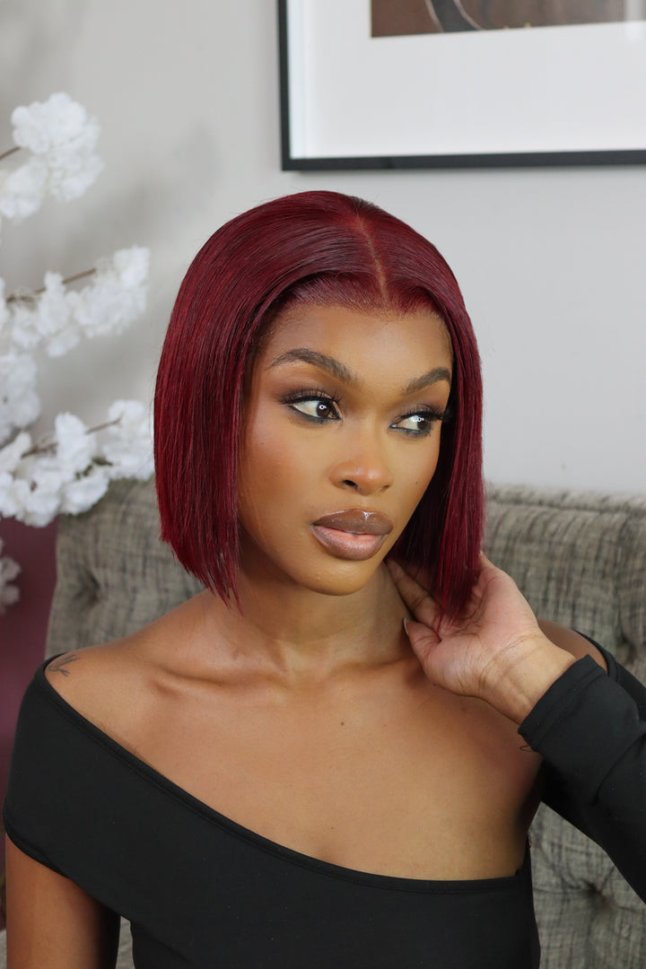 Brazilian Lace Front Wig Straight Col 99J 10 Inch