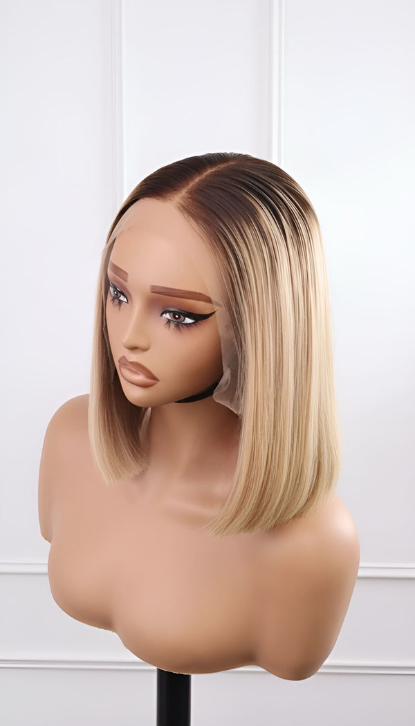 Peruvian 13x4 Blunt Cut Lace Frontal Wig  T311 10 Inch