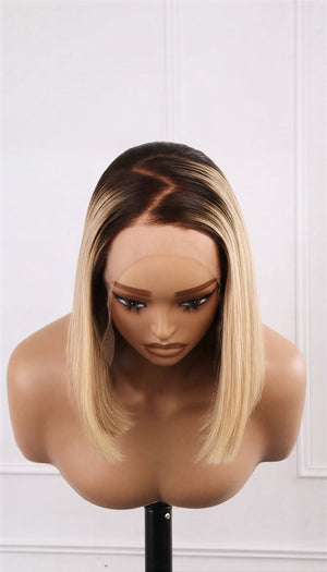 Peruvian 13x4 Blunt Cut Lace Frontal Wig  T311 10 Inch