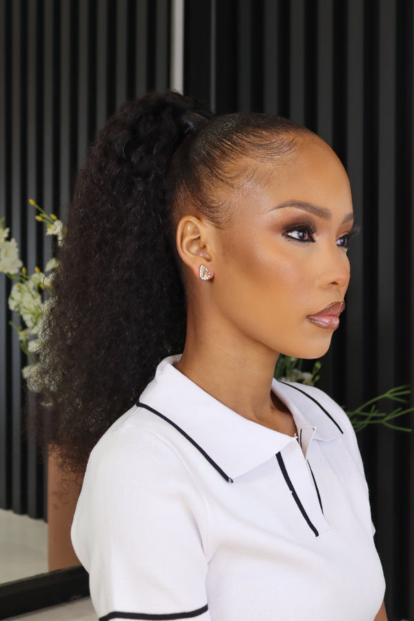 Jerry Curl Natural Black Clip In Ponytail