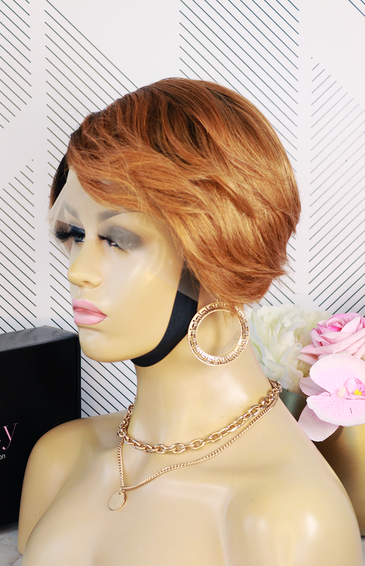 Brazilian T-Part Wig Pixie - Straight - 8"