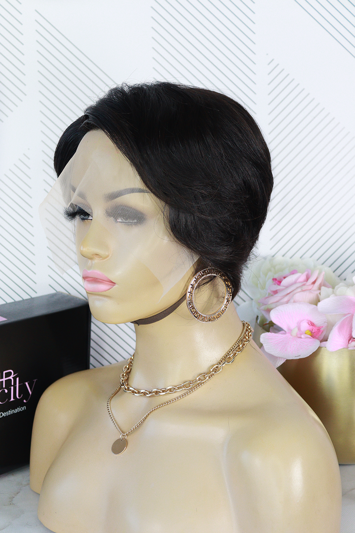 Brazilian T-Part Wig Pixie - Straight - 8"