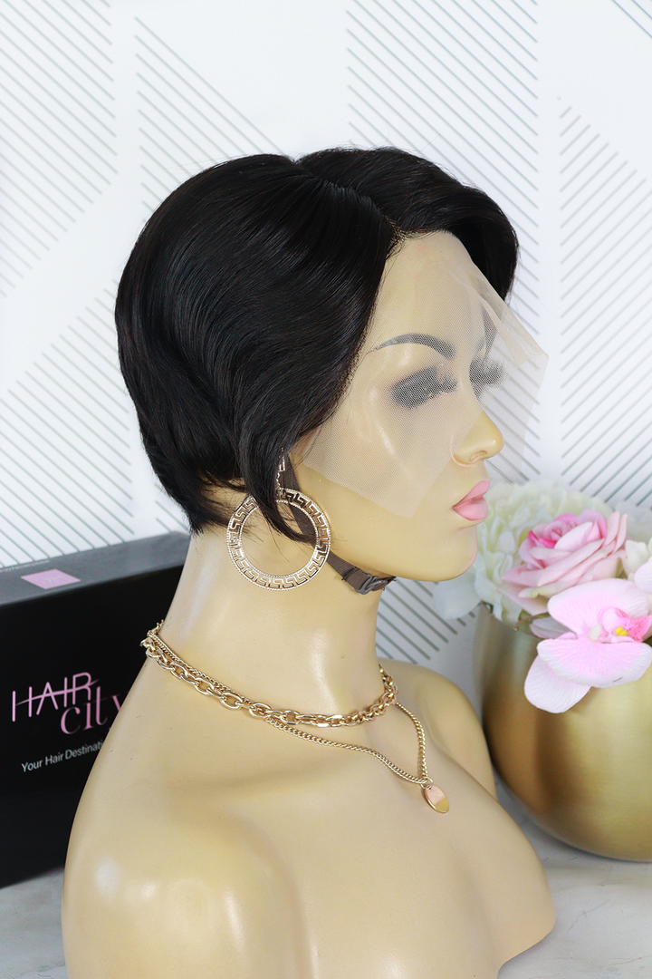 Brazilian T-Part Wig Pixie - Straight - 8"