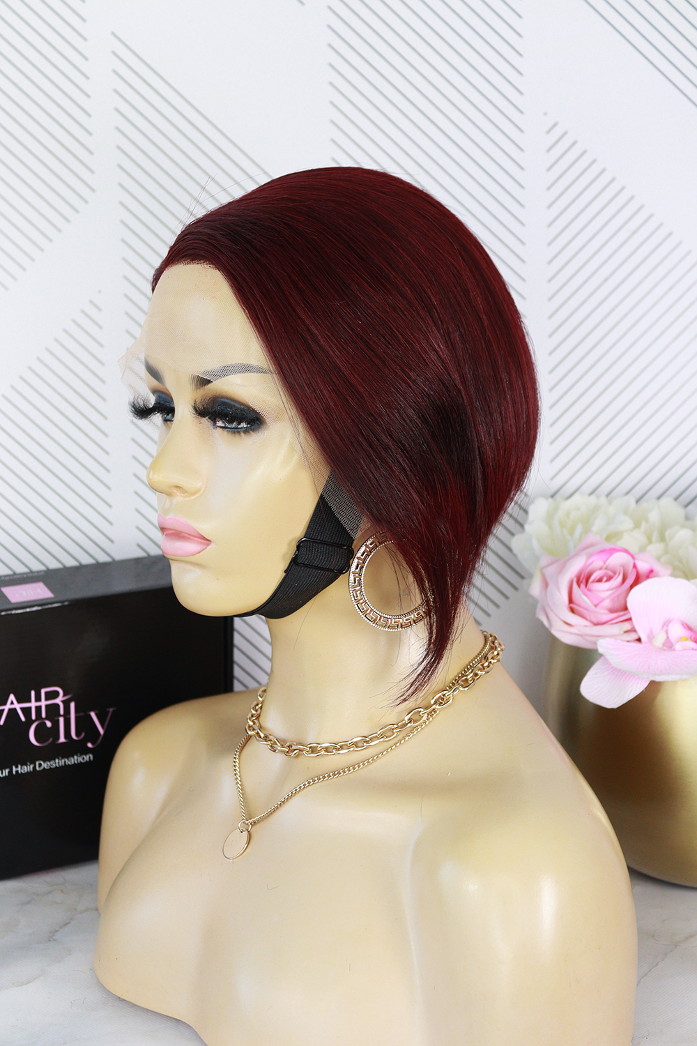 Brazilian T-Part Wig Pixie - Straight - 8"