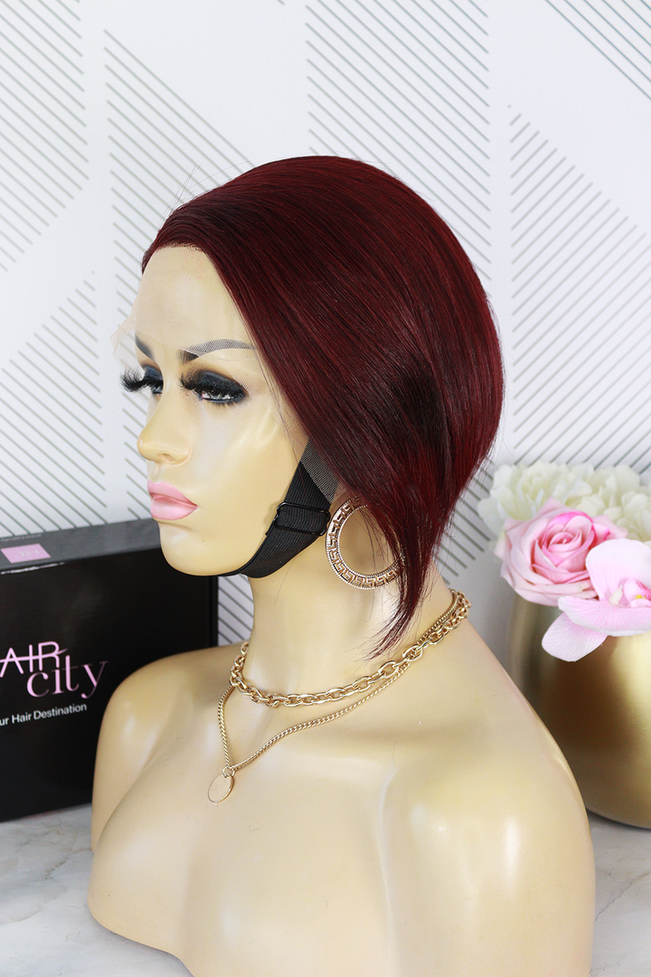 Brazilian T-Part Wig Pixie - Straight - 8"