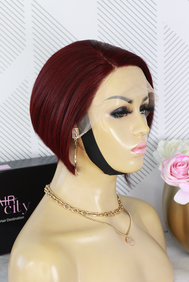 Brazilian T-Part Wig Pixie - Straight - 8"