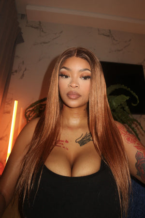 Brazilian 13x4 Lace Frontal Wig Straight  clr 430 22 Inch