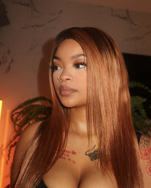 Brazilian 13x4 Lace Frontal Wig Straight  clr 430 18 inch