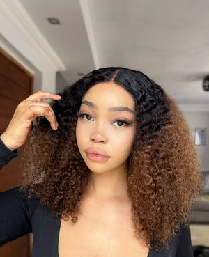 Brazilian Lace Wig  5x5 Deep Curl Col 1B4 18 Inch