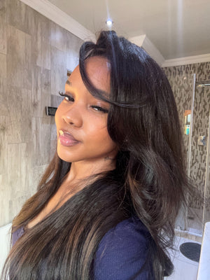 Peruvian 13x4 Lace Frontal Wig Kinky Straight
