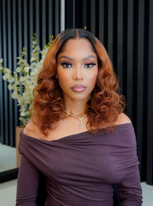 LAGOS Hairline Peruvian 5x5 Wig Wavy Col Ombre30 18 Inch