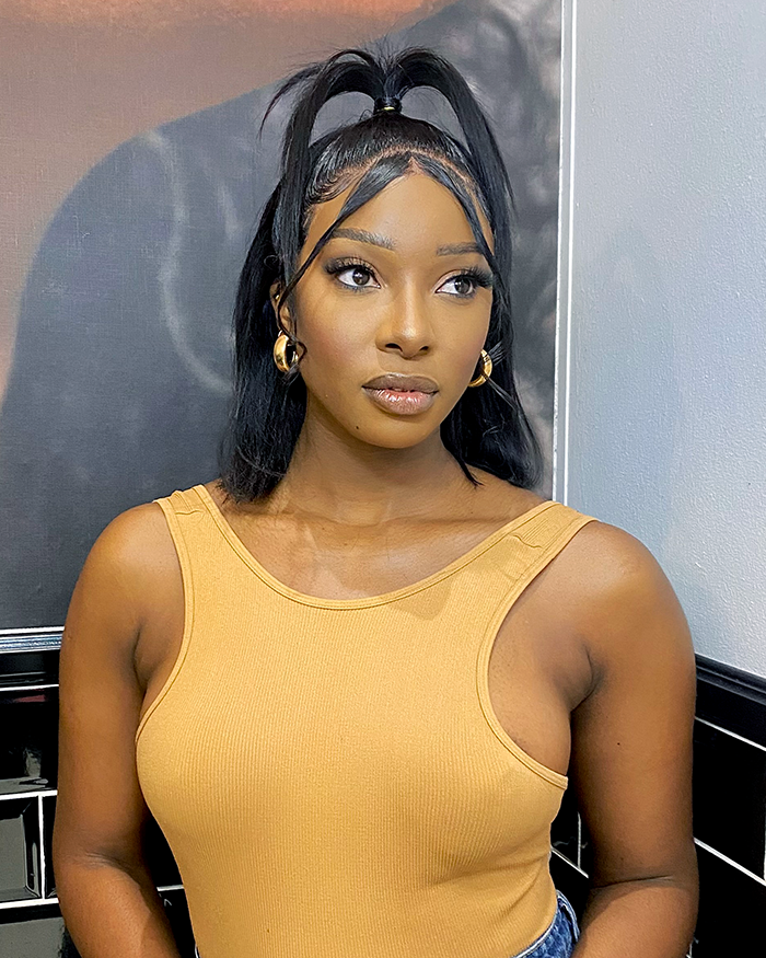 8 lace top front wig