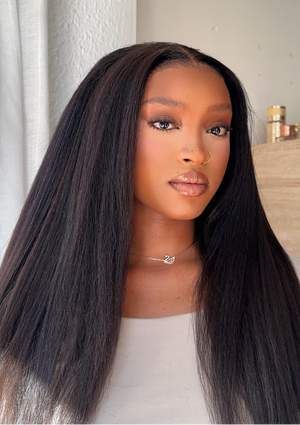 Pre-Cut Peruvian 13x4 Lace Frontal Wig – Kinky Straight