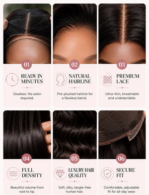 Peruvian 6x4 Pre Cut Straight Lace Wig