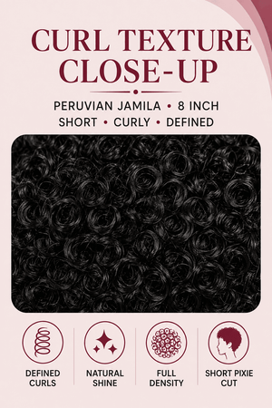 Peruvian HD 5x5 Lace Wig Jamila Nat 8 Inch