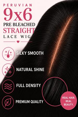 Peruvian 9x6 Pre Bleached Straight Lace Wig