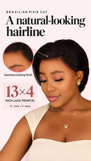 Brazilian 13x4 Lace Frontal Wig Pixie Cut Col