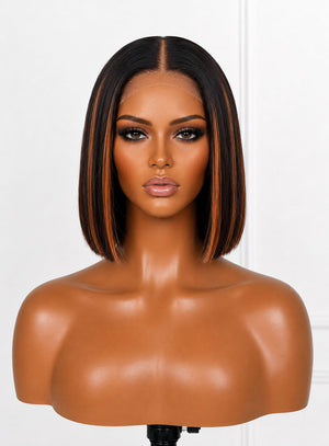 Vietnamese Bob Lace Wig Straight 1b4 Streaked