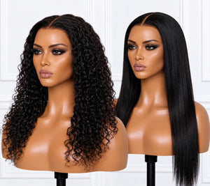 2 for 1 Peruvian Wig Combo |9x6 Straight 18" + 9x6 Curly 18"
