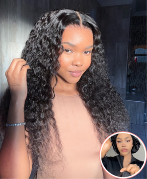 Drawstring Pre-Cut Brazilian 13x4 Lace Wig Water Wave