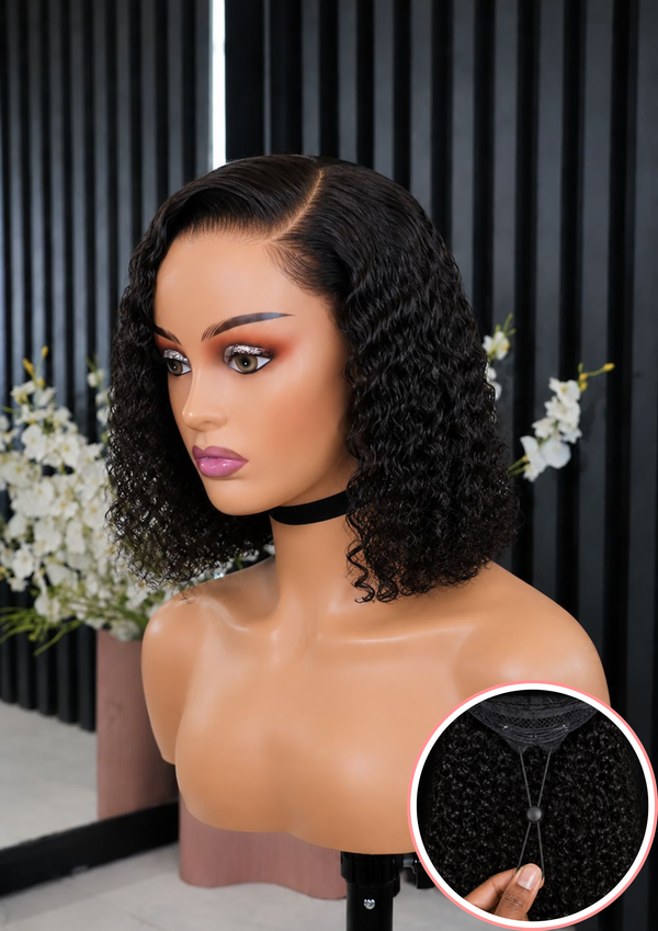 Drawstring Pre-Cut Peruvian 13x4 Bob Wig - Water Wave