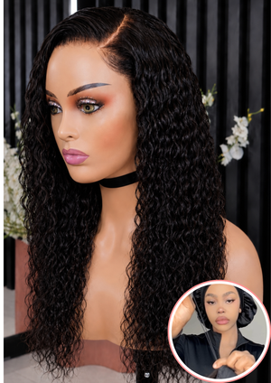 Drawstring Pre-Cut Brazilian 13x4 Lace Wig Water Wave