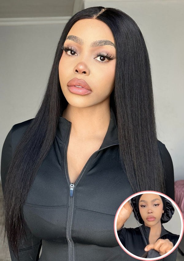 Drawstring  Pre-Cut Brazilian 13x4 Lace Wig - Straight