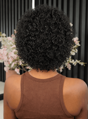 Brazilian Curly Afro full Cap 8"