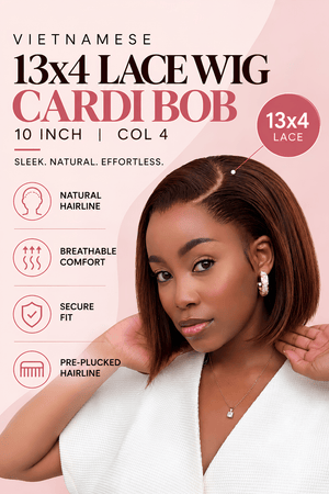 Vietnamese 13x4 Lace Wig Cardi Bob 10 Inch Col 4