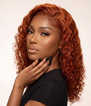 Peruvian 13x4 Lace Frontal Wig Water Curl Orange